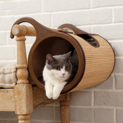 Hamac pour Chat Radiateur en Bambou Naturel