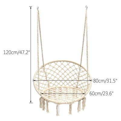Fauteuil Suspendu en Filet de Macramé